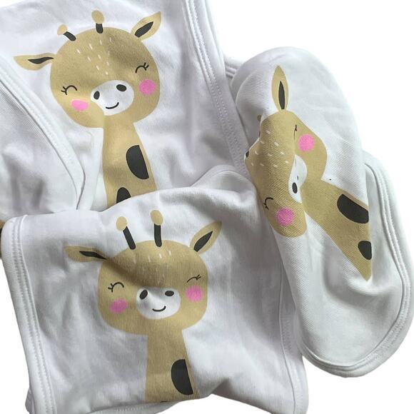 Rabbit Skins Infant Terry Burp Cloth with Giraffe Print - Gift Set of 3 - Picture 1 of 8